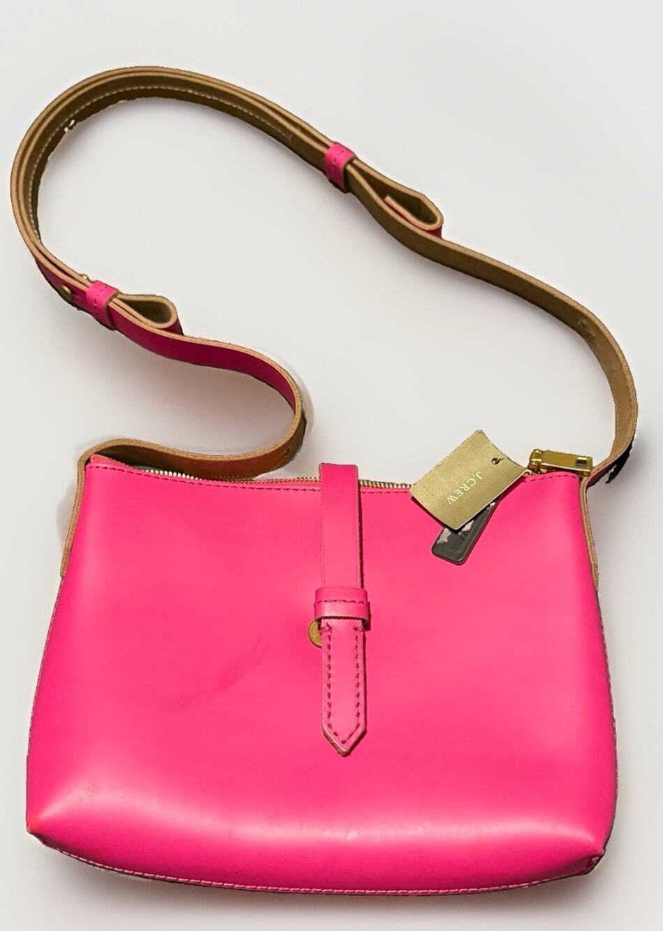 NWT $98 J Crew Parker Crossbody Purse Leather Neutral European Minimalist Pink
